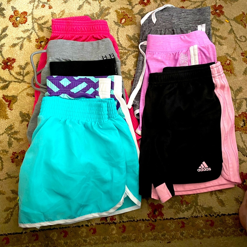 Lot of running shorts, sizes XL and 16, 16 1/2, 18